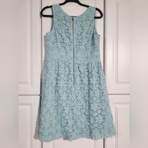 Ann Taylor Loft Blue Lace Mini Dress, Size 8 - Picture 2 of 9